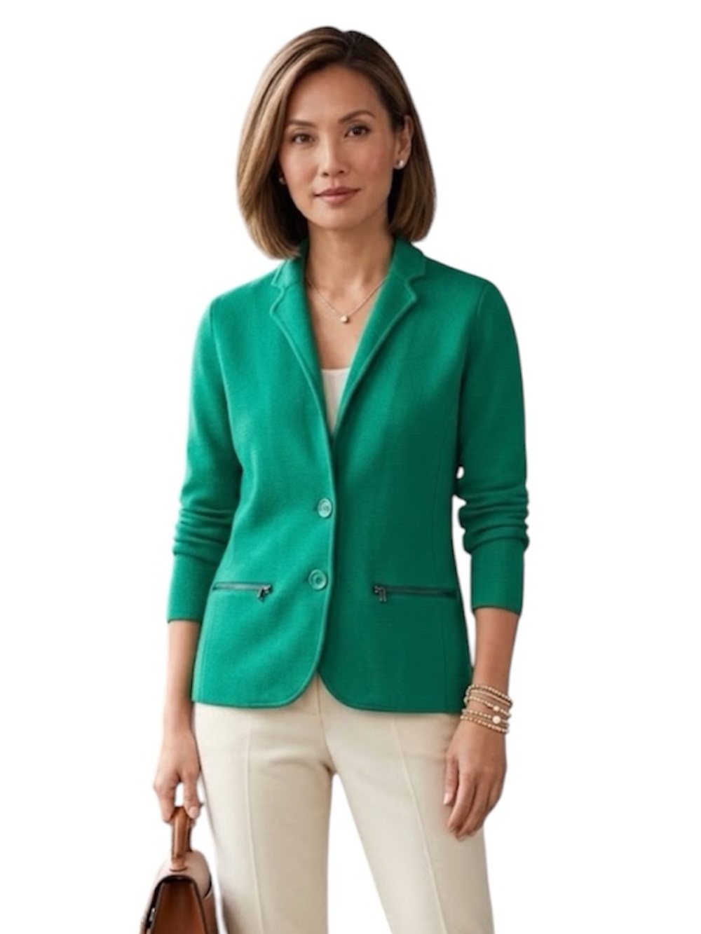 Talbots Women's Classic Green Sweater Blazer Jacket Size: SP